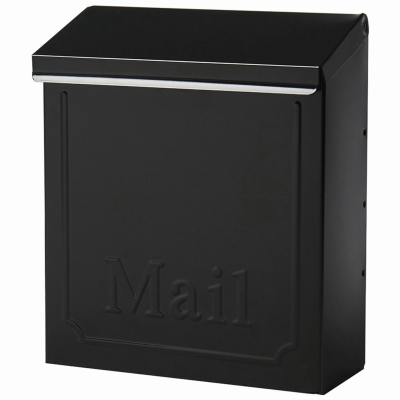 Black Steel Vertical Mailbox