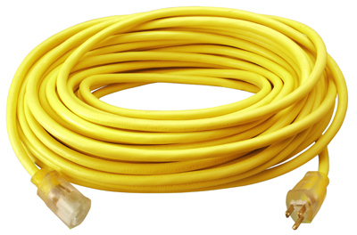 25' 12/3 Yellow Extension Cord