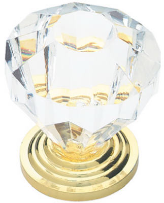 1-1/4" Clear Faceted Knob