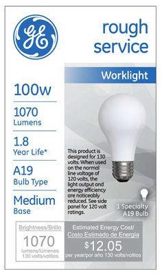 GE 100W Rough Serv Bulb