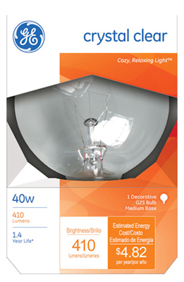 GE40W 3" CLR Globe Bulb