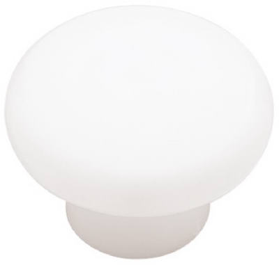 1-3/8"WHT Plas RND Knob