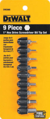 DW2068 9PC HEX BIT SET