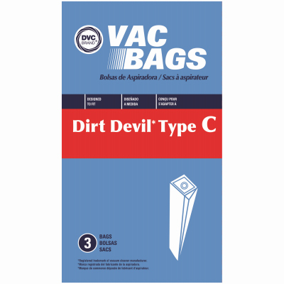 3 Pk Dirt Devil Style C Vac Bags