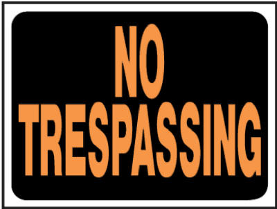 9x12 Pl No Trespassing Sign