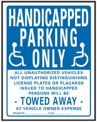 15x19 Plas Handicap Parking Only