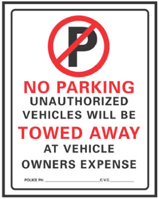 19x15 No Parking Sign