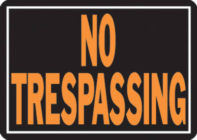 10x14 Alum No Trespassing