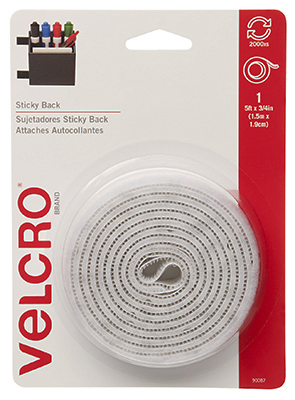 3/4"x5' White Velcro Sticky Tape