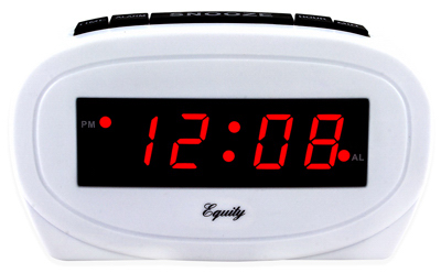 0.6 LED White Alarm Clock