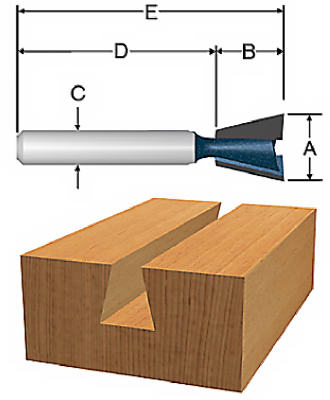 1/2"x15 Degree Dovetail