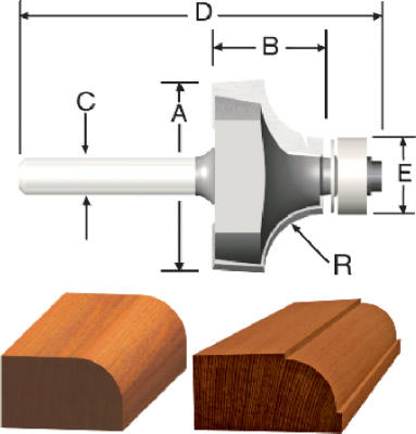 1-1/4"RoundoverBead Bit