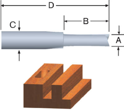 1/4x1 Carb Rout Bit