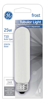 GE 25W Frosted Tube T10 Bulb