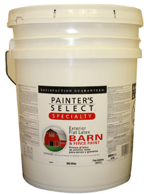 PAINTER'S SELECT 940-5G Barn and Fence Paint, Flat, Ranch Red, 5 gal