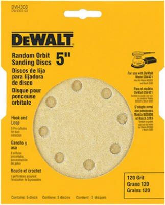 5PK 5" 80G Sandpaper