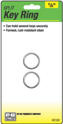 2pk 5/8" Steel Split Key Ring