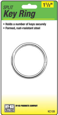 1pk 1-1/2" Steel Split Key Ring