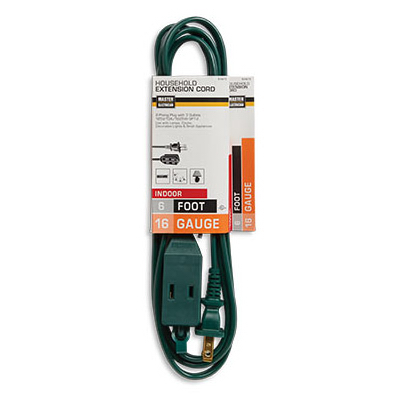 6' 16/2 Green Extension Cord