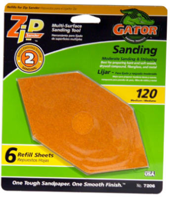 Zip 6PK 120G Sanding Sheet