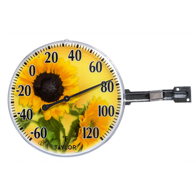 6" Out Thermometer W/ Sunflower