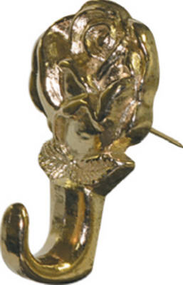 3Pk Brass Rose Push Pin Hanger
