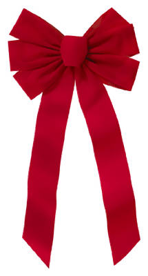 Holidaytrims 7964 Outdoor Bow, 1 in H, Velvet, Red