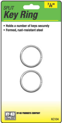 2pk 7/8" Steel Split Key Ring
