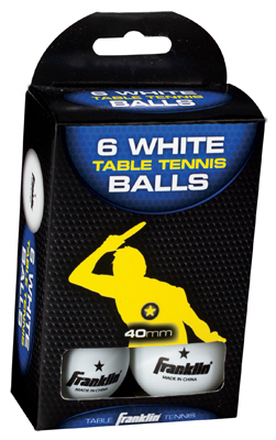 6PK White Table Tennis Ball