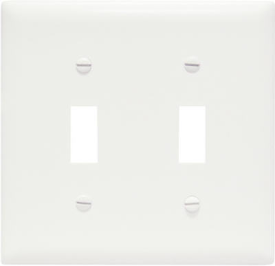 WHT 2G 2TOG Wall Plate +3/16