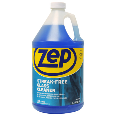 Zep ZU1120128 Glass Cleaner, 1 gal, Liquid, Pleasant, Blue