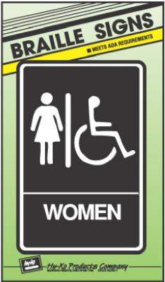 6x9 Braille Women Rest Sign