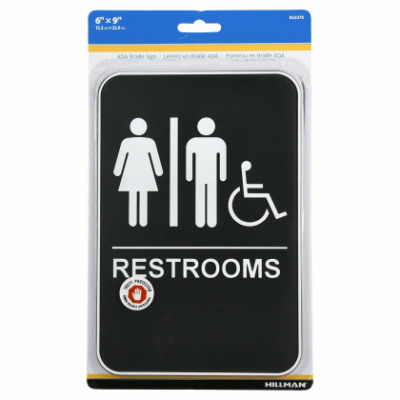 6x9 Braille Restroom Sign