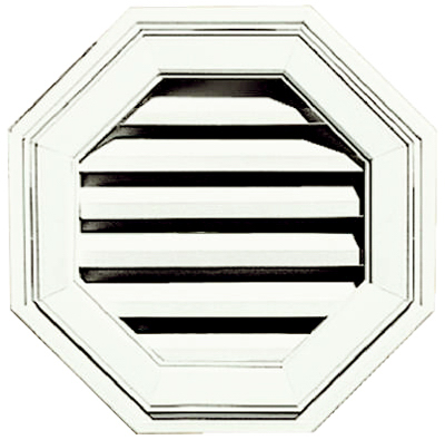 BUILDERS EDGE 120011818123 Gable Vent, 18 in L, Octagon, Copolymer, White