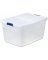 66qt WHT/BLU Latch Tote Bin