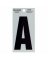 3" Black/Silver Thin Letter: A