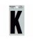 3" Black/Silver Thin Letter: K