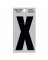 3" Black/Silver Thin Letter: X