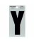 3" Black/Silver Thin Letter: Y