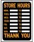 9x12 Store Hours Sign