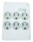 6 Outlet Wall Plug  Tap W/ Surge