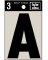 3" BLK Wide Letter A Adhesive
