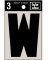 36064   Letter W 3" BLK Adhes