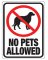 8.5x12 No Pets Sign