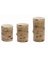 3PK Tan Pillar Candles