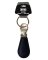 BLK/SLV LTHR Key Ring