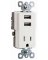 15A White Outlet/USB Port