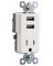 15A WHT Outlet/USB Port