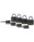 4PK 3/4"BLK ALU Padlock