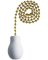 12" WHT Knob Pull Chain